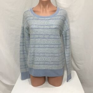 New​ NORDSTROM Blue & White Cashmere Sweater (G5)
